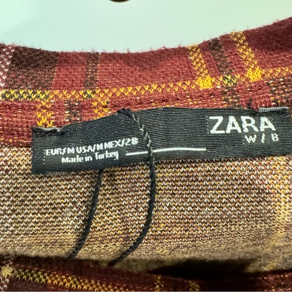 ZARA Plaid Oversized Tunic Top - Picture 6 of 7